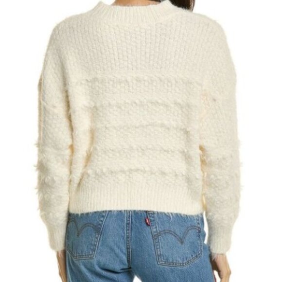 NWT AREA STARS LEILA FUZZY EYELASH DOLMAN SLEEVE IVORY CREAM SWEATER SMALL - Picture 2 of 12